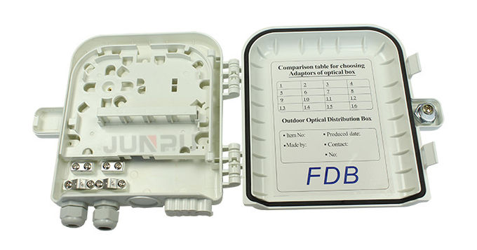 Caja de distribución de fibra exterior FTTH de 8 puertos Material ABS con adaptador SC 0