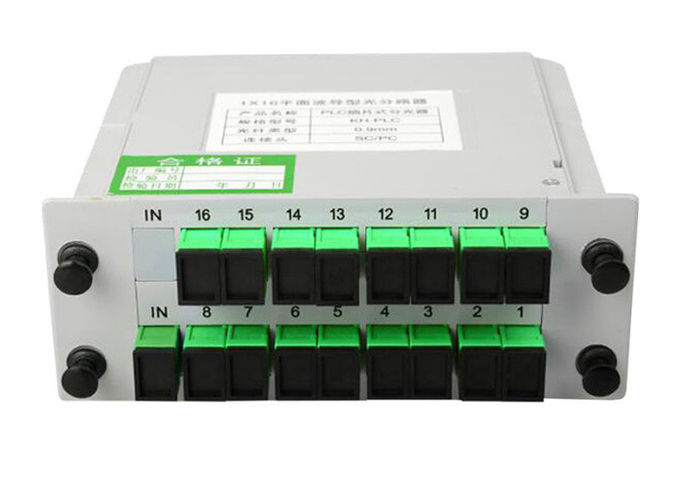 Caja del divisor del SC APC 1x16 para el cable de fribra óptica, divisor de la fibra óptica del Plc del casete 0