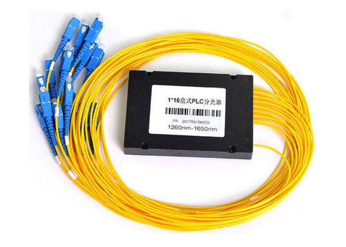Casete del divisor de la fibra óptica del PLC de la caja 1x8 1x16 de FTTH Fibetr en SC UPC de la caja del ABS 6