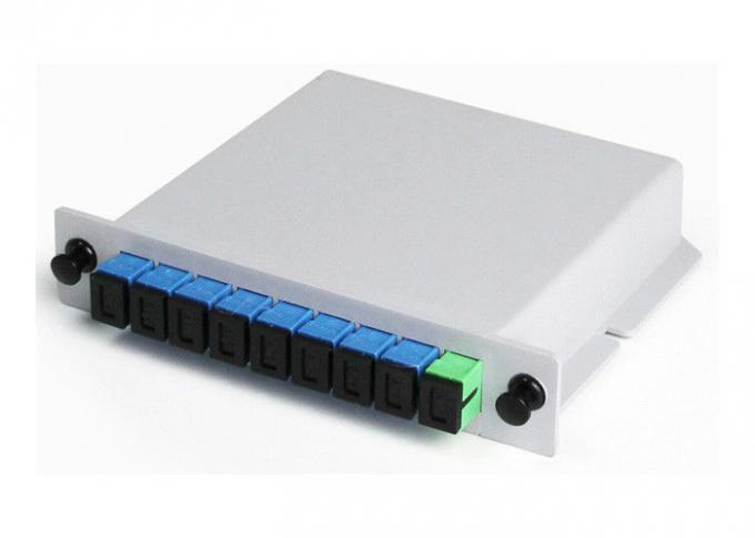 Divisor de la fibra óptica del PLC del casete del cable de descenso de la fibra óptica FTTX 1x8 en caja del ABS 1