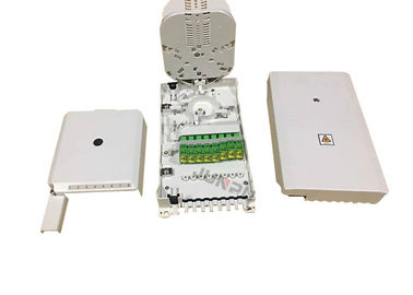 Outdoor 8 Core FTTH Fiber Optic Distribution Box 1 In 8 Out PC ABS White Color