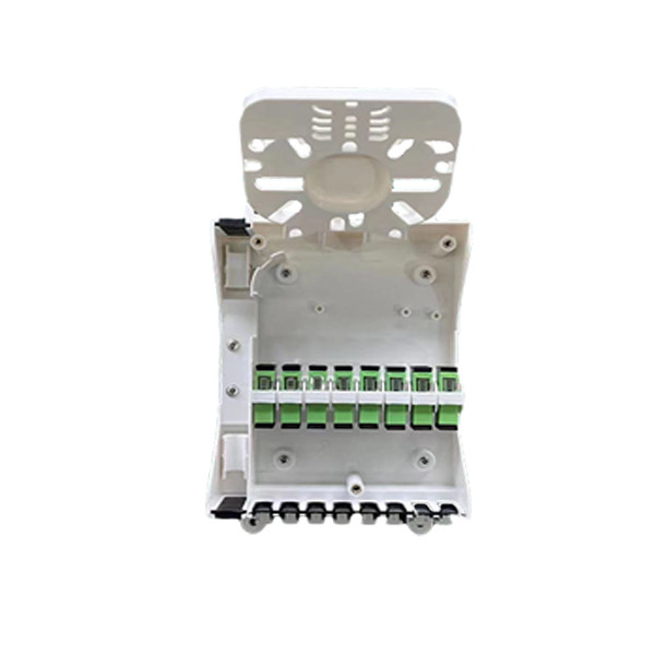 Caja terminal óptica PC+ABS IP65 de la caja de distribución de la fibra óptica de la pared de la base de FTTH 8 con el adaptador 8pcs 1