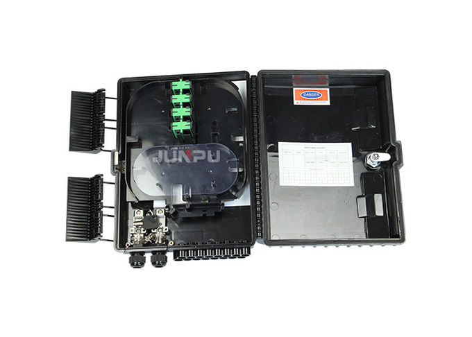 caja de distribución al aire libre de la fibra óptica del negro de 16 bases con el adaptador y las coletas del SC 0