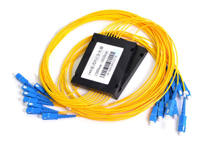 Casete del divisor de la fibra óptica del PLC de la caja 1x8 1x16 de FTTH Fibetr en SC UPC de la caja del ABS 4